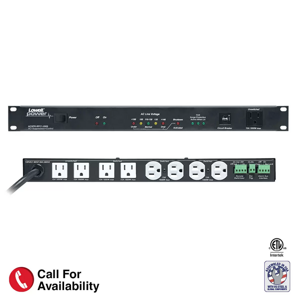 POWER PANEL-20A, 6-SWITCH 3-UNSWITCH OUTLETS, 1U, SURGE SUPP, O/U