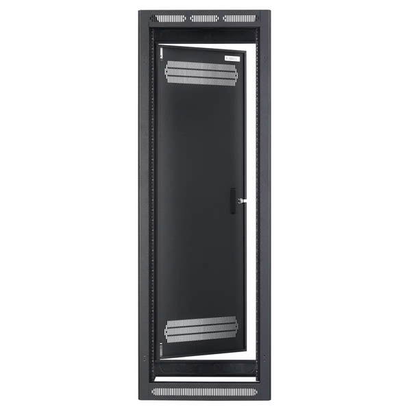 RACK-ENCLOSED-35U, 22IN DEEP, 1PR ADJ RAILS, REAR DOOR, BLACK