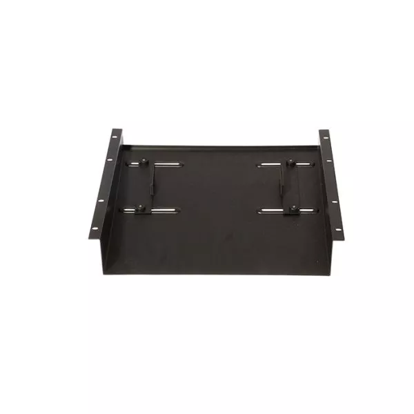 ADJUSTABLE TOP-MOUNT RACK SHELF WITH SLIDING BRACKETS TO SECURE GEAR