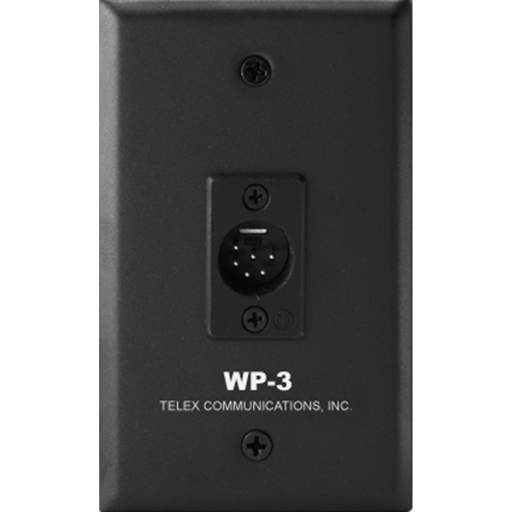 WALL PLATE, TWO CHANNEL, 6PIN MALE XLR.