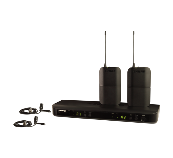 BLX DUAL CHANNEL LAPEL WIRELESS SYSTEM WITH BLX88, (2) BLX1 BODYPACKS, & (2) CVL LAPEL MICS