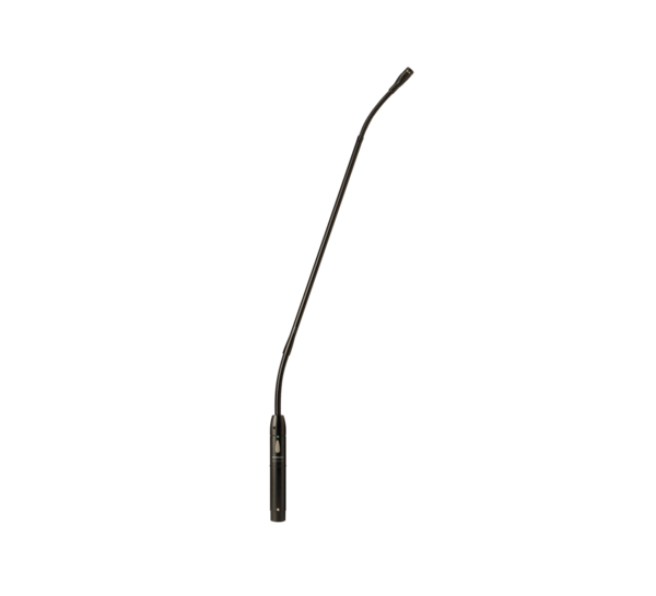 NO CARTRIDGE-18" GOOSENECK CONDENSER MICROPHONE, ATTACHED PREAMP WITH XLR, SHOCK MOUNT, FLANGE MOUNT
