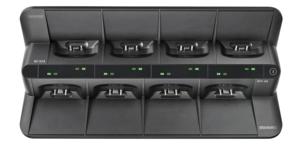 8-BAY NETWORKED CHARGING STATION FOR MXW NEXT GOOSENECK MIC TRANSMITTERS WITHOUT REMOVING BATTERY