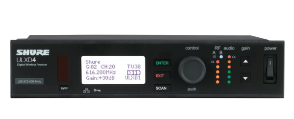 ULX-D DIGITAL SINGLE-CHANNEL WIRELESS RACKMOUNT RECEIVER / HALF-RACK / RECEIVER COMPONENT ONLY