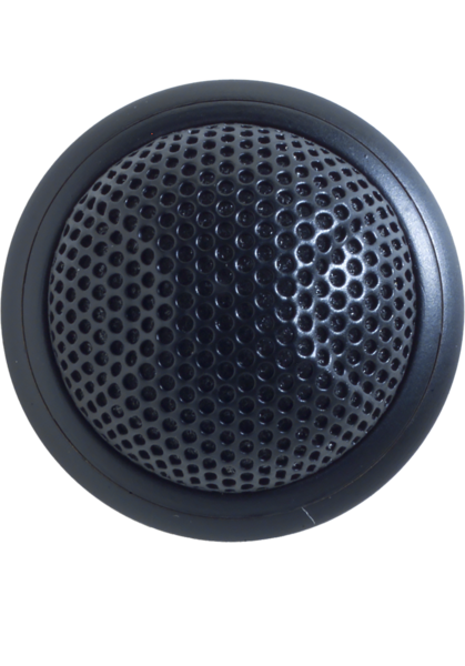 BLACK LOW PROFILE BOUNDARY MIC, 1.25" DIAMETER, BI-DIRECTIONAL, BOTTOM CABLE EXIT, 3-PIN XLR