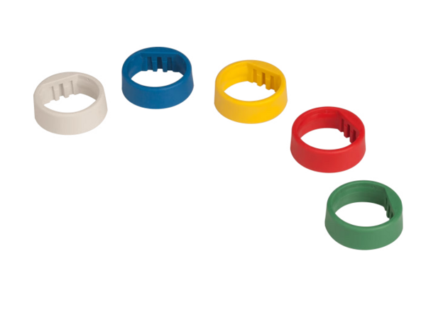 5 MULTI-COLORED ID RINGS DIFFERENTIATE ULX-D & QLX-D WIRELESS HANDHELD TRANSMITTERS