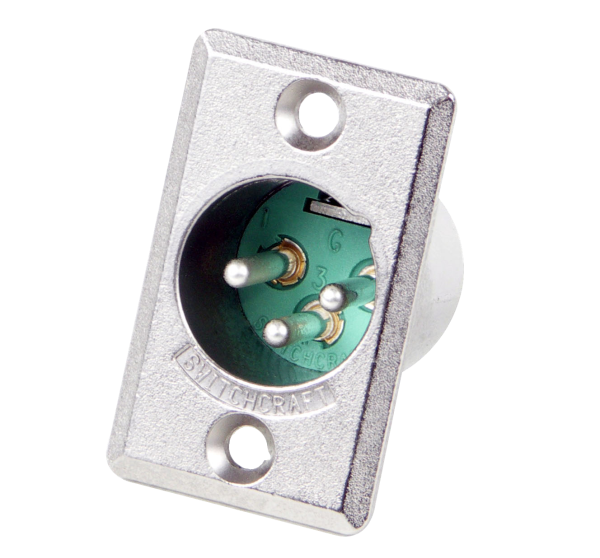 D Series 3 Pin XLR Male - Silver Pins / Nickel Finish