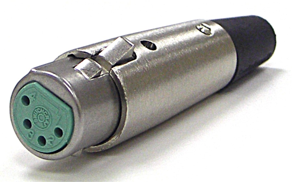 A Series 4 Pin XLR Female Cable Mount, Silver Pins, Nickel - Bulk