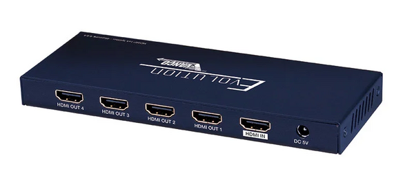 SLIM HDMI 1X4 4K SPLITTER 4K/60HZ HDR HDCP2.2