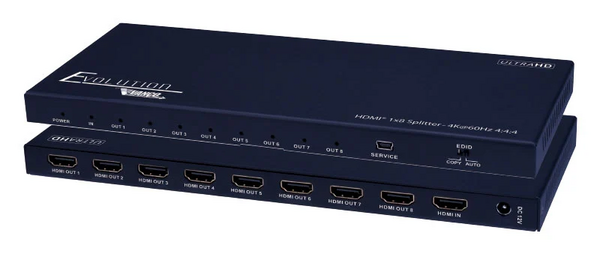 SLIM HDMI 1X8 4K SPLITTER 4K/60HZ HDR HDCP2.2