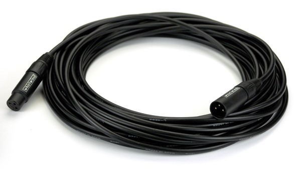 CABLE - MICROPHONE, QUAD, XLRF TO XLRM, 15', CANARE L4E6S, BLACK