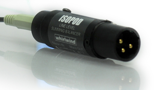 ISOPOD - IPOD INTERFACE, INLINE BARREL, 3.5MM TRS STEREO INPUT, TRANSFORMER-BALANCED XLRM MONO OUT