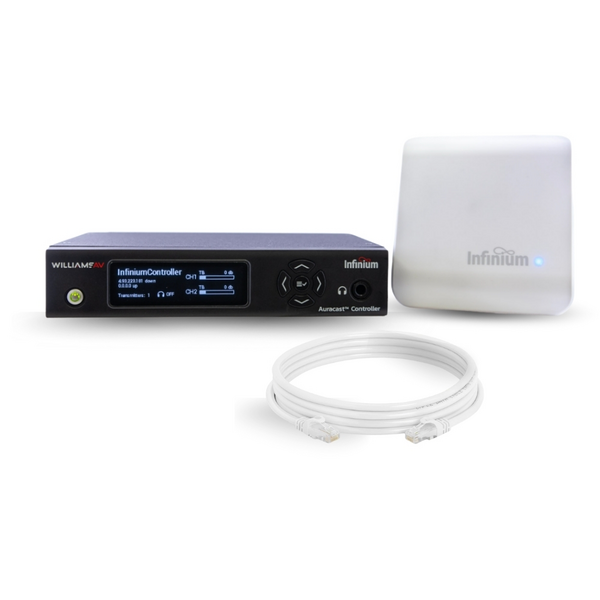 INFINIUM AURACAST ASSISTIVE LISTENING CONTROLLER & TRANSMITTER SYSTEM WITH DANTE & POE/ 1RU