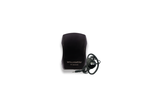 FM RECEIVER WITH SEEK-BUTTON CHANNEL SELECTION. (1) EAR 022 SURROUND EARPHONE,