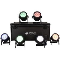 ELECTRAPIX PAR 7 PAK; (6) ELECTRAPIX PAR 7 FIXTURES (BATTERY POWERED, WIRELESS DMX LED PARS) & CASE