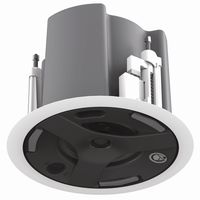 FAP43T-W WITH WHITE ROUND EDGELESS GRILLE (4.5" COAXIAL IN-CEILING SPEAKER WITH 32W 70V/100V TRANSF)
