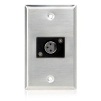 SINGLE GANG STAINLESS STEEL WALL PLATE WITH (1) FEMALE 3 PIN XLR