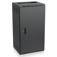 WELDED RACK FLOOR CABINET, 18.5" DEEP, 24RU, REAR DOOR INCLUDED *FRONT DOOR SOLD SEPARATELY*