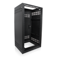 WELDED RACK FLOOR CABINET, 18.5" DEEP, 24RU, REAR DOOR INCLUDED *FRONT DOOR SOLD SEPARATELY*