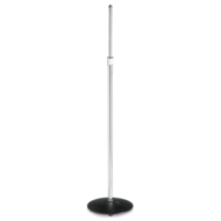 LOW-PROFILE MIC STAND CHROME (SILVER) TUBE WITH BLACK ROUND BASE