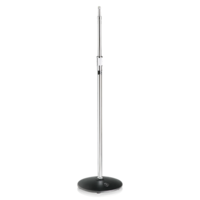 HEAVY DUTY MIC STAND / BLACK ROUND 12" BASE / CHROME TUBE EXTENDS FROM 37-66" WITH AIR SUSPENSION