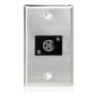 SINGLE GANG STAINLESS STEEL WALL PLATE WITH (1) FEMALE 3 PIN XLR