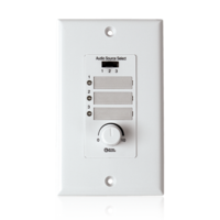 WALL PLATE INPUT SELECT SWITCH WITH VOLUME CONTROL 10K POT AND INPUT INDICATOR