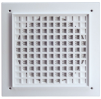 SQUARE GRILL, HEAVY DUTY, WHITE, CAST ALUMINUM WITH FINELY PERFORATED MESH INSERT