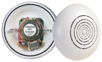 9.5" 4W 70V SURFACE MOUNT SPEAKER OFF WHITE, FRONT MOUNTED VOLUME CONTROL, 120° DISPERSION