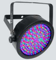 BATTERY-POWERED WASH LIGHT; 20 HRS ON SINGLE CHARGE; 180 RED, GREEN, BLUE, AMBER LEDS; BLACK CAN