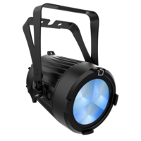 INDOOR/OUTDOOR WASH LIGHT HAS IP RATED POWER AND DATA CONNECTORS & THREE 40 W RGBW LEDS