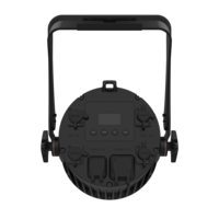 INDOOR/OUTDOOR WASH LIGHT HAS IP RATED POWER AND DATA CONNECTORS & THREE 40 W RGBW LEDS