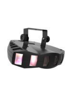 LED DERBY EFFECT LIGHT SPREADS MULTICOLORED, CHASING BEAMS THROUGHOUT THE ROOM