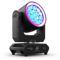 FULL FEATURED COMPACT IP65 BEAMWASH WITH (19) 50W RGBW LEDS, ZOOM DOWN TO 3.6 DEGREES,