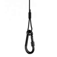 35" SAFETY CABLE, STEEL BLACK AIRCRAFT CABLE, SAFE WORKING LOAD IS 75 KG OR 165 POUNDS