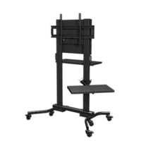 HEAVY DUTY MOBILE CART WITH SINGLE SIDE SHELF, FRONT/BACK SHELF, BACK PANEL AND COVER FOR DISPLAYS F