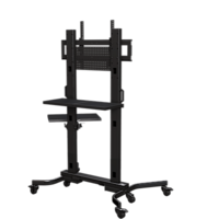 HEAVY DUTY MOBILE CART WITH SINGLE SIDE SHELF, FRONT/BACK SHELF, BACK PANEL AND COVER FOR DISPLAYS F
