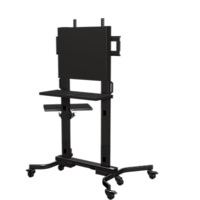 HEAVY DUTY MOBILE CART WITH SINGLE SIDE SHELF, FRONT/BACK SHELF, BACK PANEL AND COVER FOR DISPLAYS F