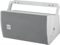 ULTRACOMPACT SINGLE 6.5IN TWO-WAY SPEAKER, WHITE ASYMMETRICAL ENCLOSURE (UNDER-BALCONY & STAGE-LIP)