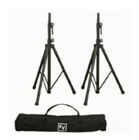 2 EV TRIPOD SPEAKER STANDS IN BLACK (TSS-1) AND 1 CARRY BAG (TCB-1) PACKAGED IN A RETAIL BOX