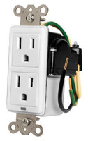 15A IN-WALL DUPLEX, 2 OUTLETS, W/ SURGE PROTECTION