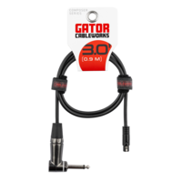 A 3-Foot Right Angle 1/4" to TA4F Instrument Cable for Wireless Bodypack Transmitter