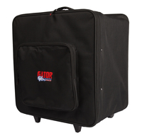 PAR CAN LIGHT CASE W/ TOW HANDLE, WHEELS, & REMOVABLE HOOK & LOOP DIVIDERS; HOLDS 4 PAR 64 LED'S