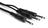Y CABLE, 1/4 IN TS TO DUAL 1/4 IN TS, 3 FT
