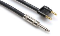 SPEAKER CABLE, HOSA 1/4 IN TS TO DUAL BANANA, 3 FT