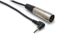 CAMCORDER MICROPHONE CABLE, RIGHT-ANGLE 3.5 MM TRS TO XLR3M, 1 FT