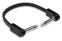 FLAT GUITAR PATCH CABLE, MOLDED LOW-PROFILE RIGHT-ANGLE TO SAME, 12 IN