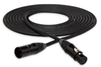 25' DMX CABLE, BLACK NICKEL CONNECTORS, FLEXIBLE BLACK PVC, 20 AWG OXYGEN FREE COPPER CONDUCTORS