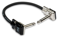 PRO GUITAR PATCH CABLE, REAN LOW-PROFILE RIGHT-ANGLE TO SAME, 12 IN