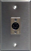 SINGLE GANG WALL PLATE WITH 5 PIN MALE DMX CONNECTOR